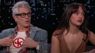 Johnny Knoxville and Olivia Cooke (Image via YouTube/Jimmy Kimmel Live)